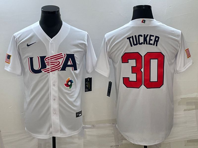 Men 2023 World Cub USA #30 Tucker White Nike MLB Jersey10